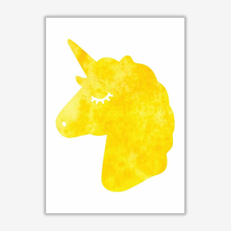 Unicorn yellow silhouette watercolour modern fine art print