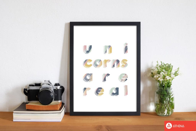 Unicorns are real fine art print by orara studio, framed childrens nursey wall art poster