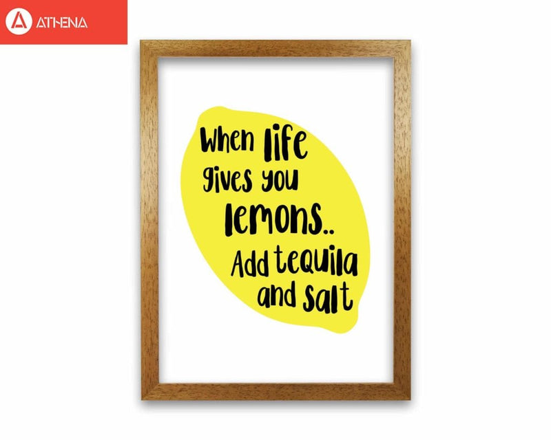 When life gives you lemons, tequila modern fine art print, framed kitchen wall art