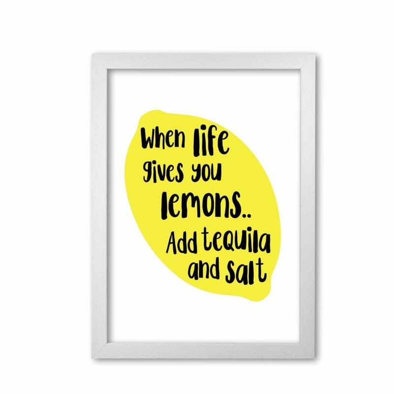 When life gives you lemons, tequila modern fine art print, framed kitchen wall art