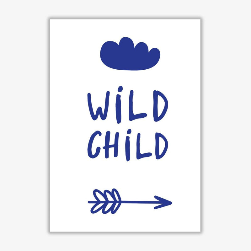Wild child navy modern fine art print, framed childrens nursey wall art poster