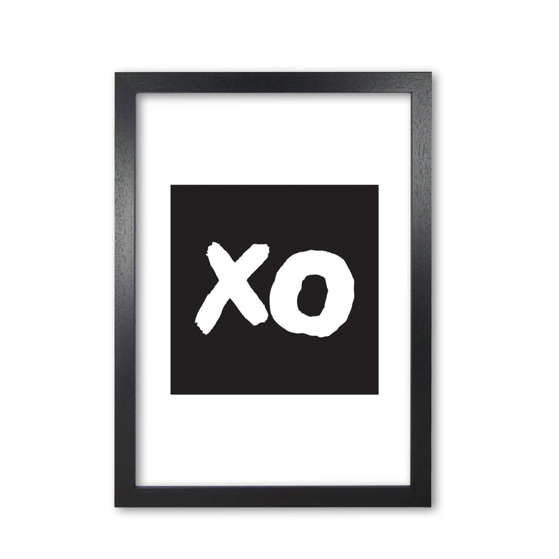 Xo black square modern fine art print