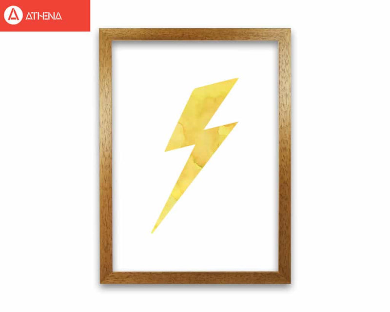 Yellow thunderbolt watercolour modern fine art print