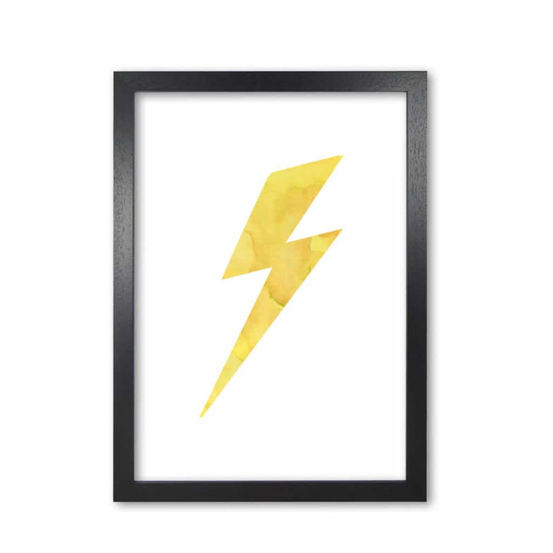 Yellow thunderbolt watercolour modern fine art print