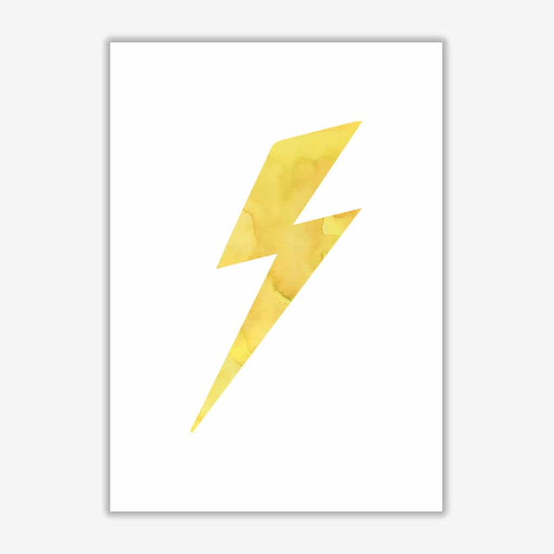 Yellow thunderbolt watercolour modern fine art print