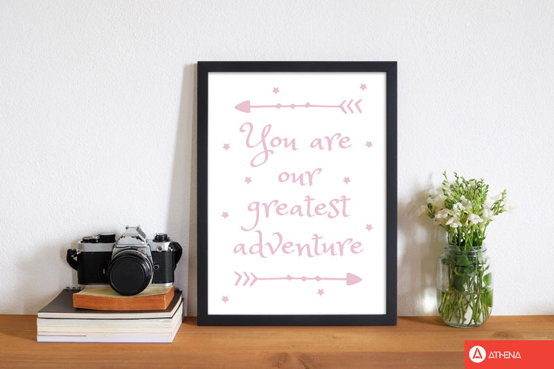 You are our greatest adventure pink modern fine art print